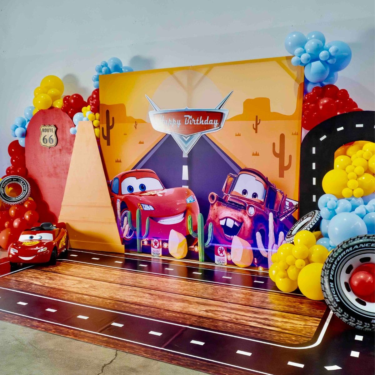 Themed kids birthday party decorations at LIDO venue